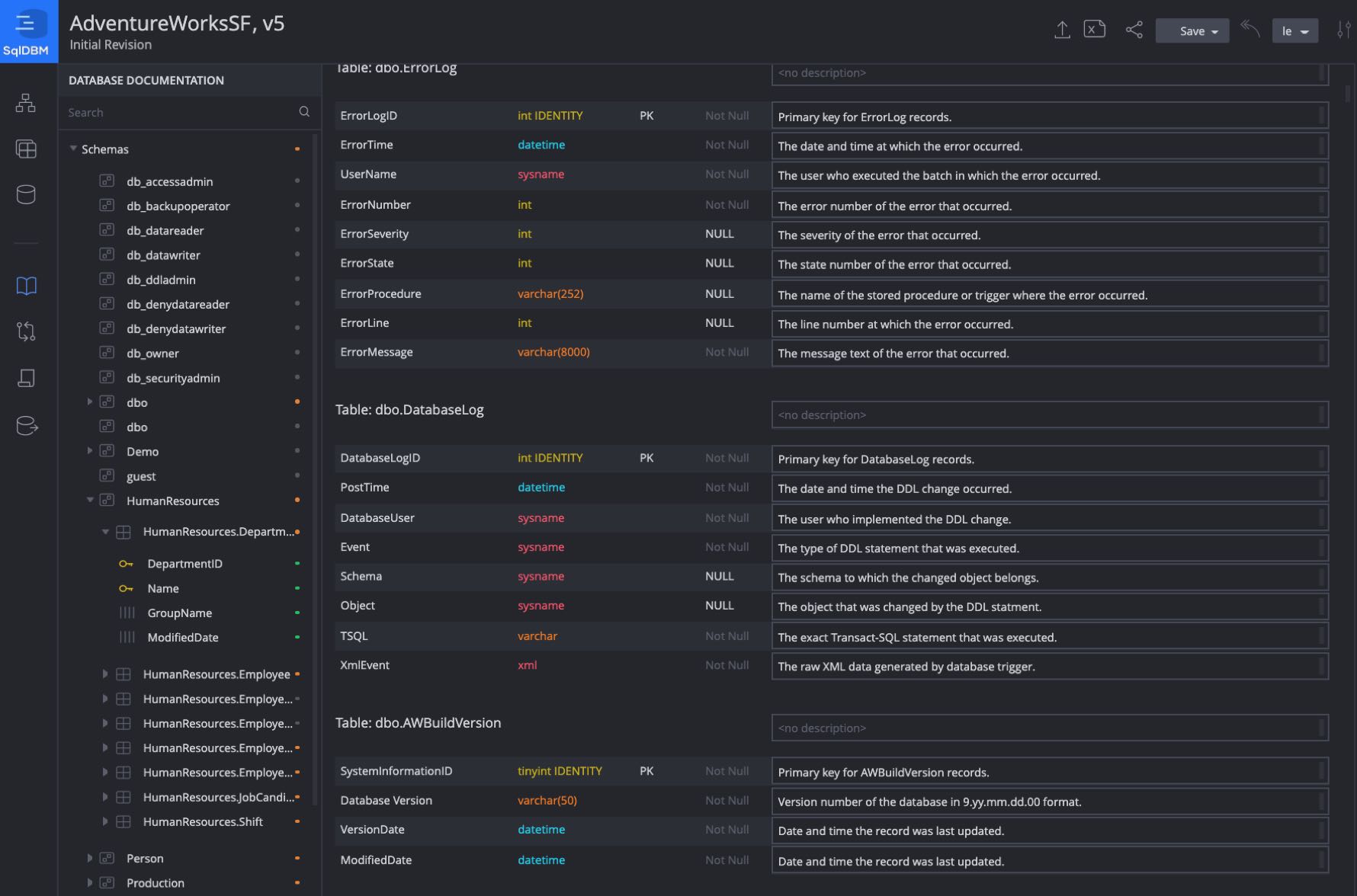 Share knowledge using DB Documentation