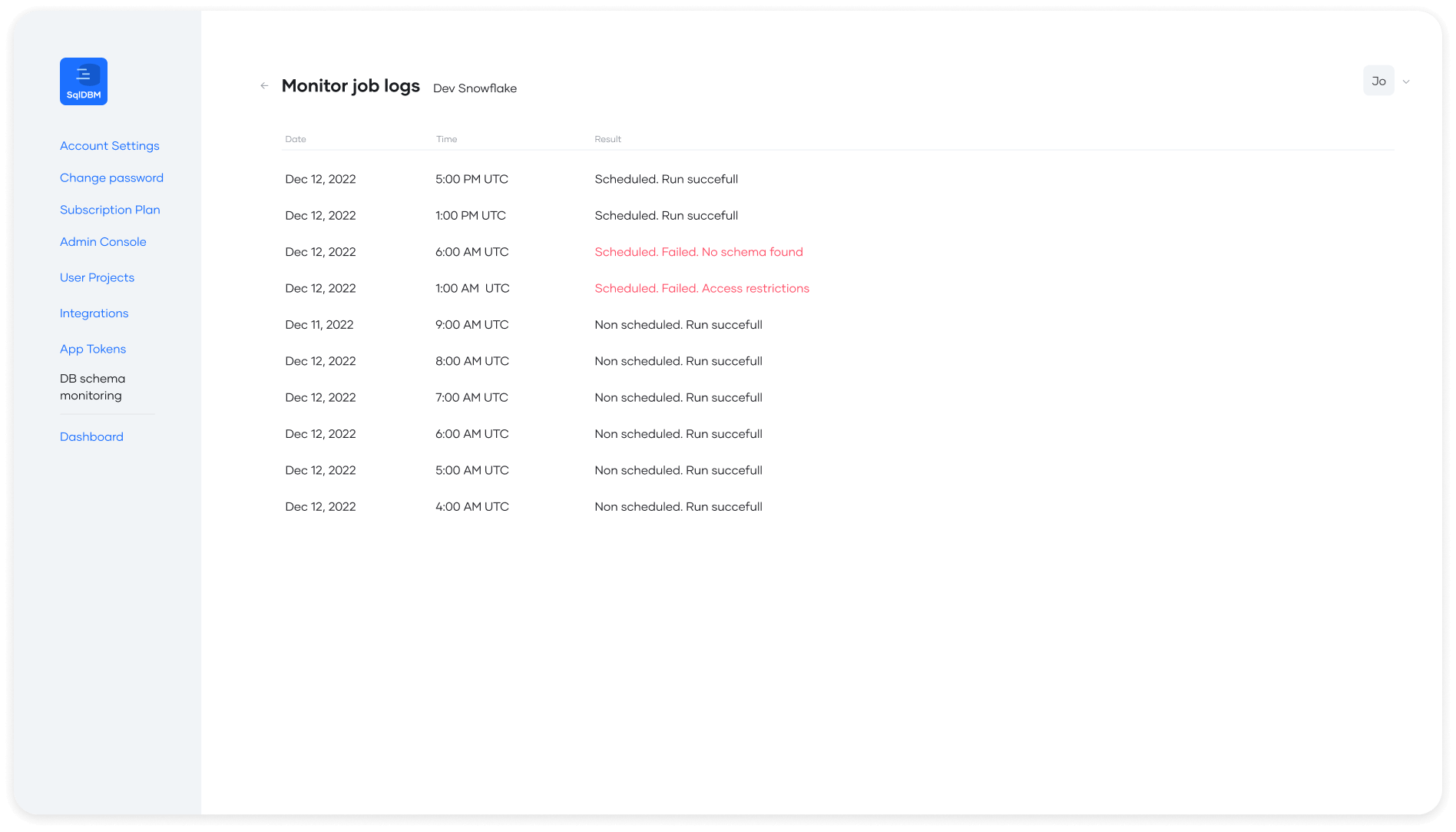 Monitor running jobs