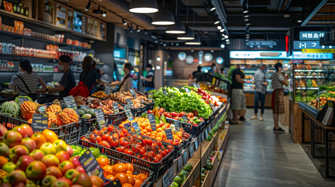 Grocery store aisle, representing the European grocery retailer using SqlDBM to govern its enterprise data model
