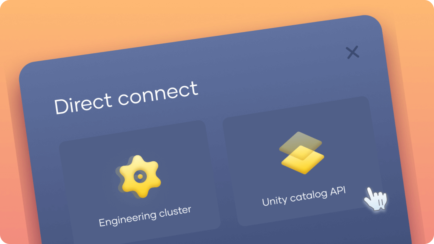 Databricks direct connect via unity catalog API